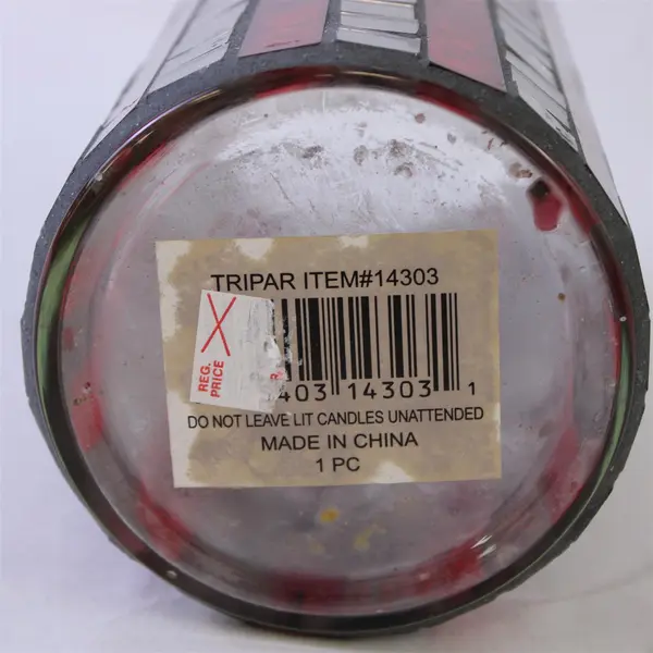 Tripar 14303 Decorative Red Silver Vase Candleholder 8in