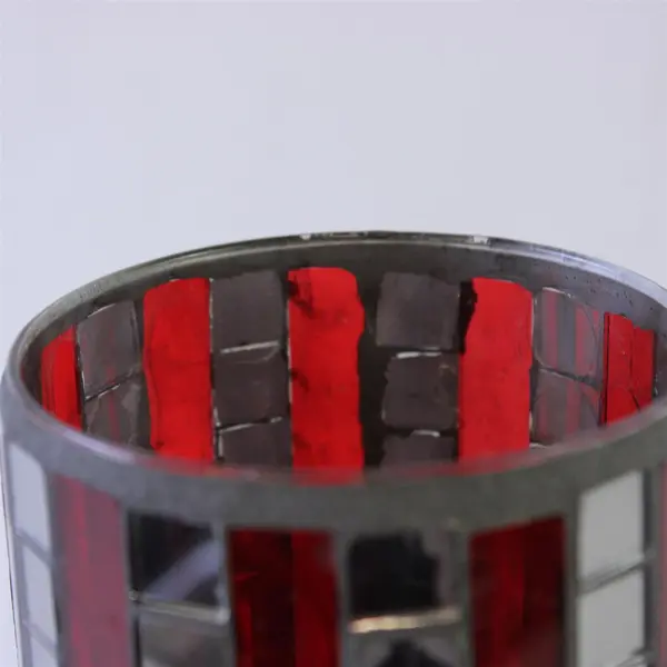 Tripar 14303 Decorative Red Silver Vase Candleholder 8in