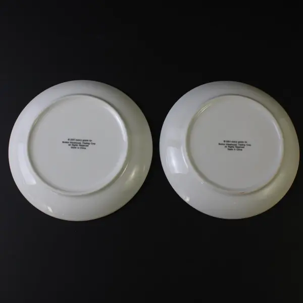 Lot of 4 VTG Boston Warehouse Gourmet Wine & Cheese Porcelain Plates 6.5in