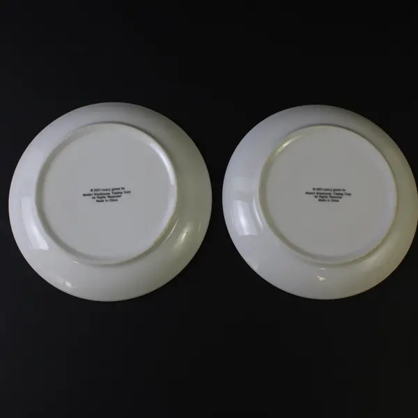 Lot of 4 VTG Boston Warehouse Gourmet Wine & Cheese Porcelain Plates 6.5in
