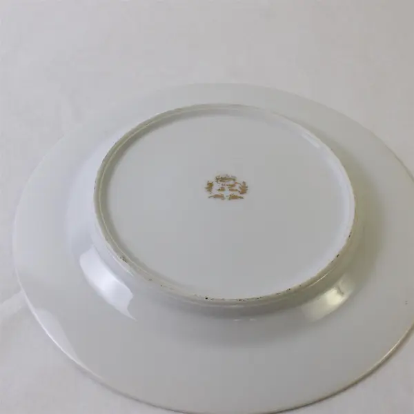 Set of 5 Kutani Hand-Painted Asian House Bridge Plates White Gold Japan