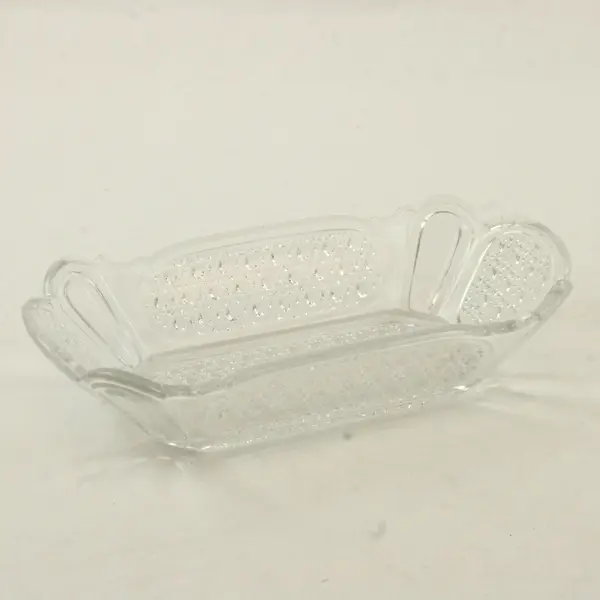 Vintage Clear Pressed Glass Relish Dish 8in