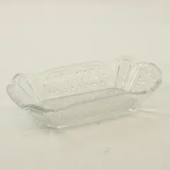 Vintage Clear Pressed Glass Relish Dish 8in