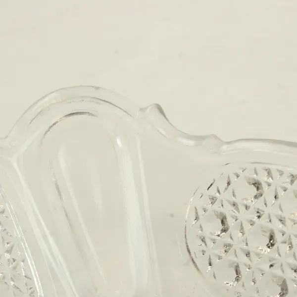 Vintage Clear Pressed Glass Relish Dish 8in