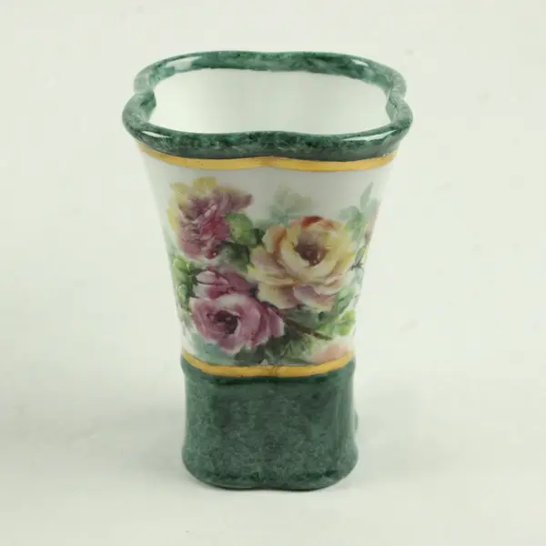 Ruth Dunn Hand Painted Soap Dispenser & Brush Holder 2-Piece Set