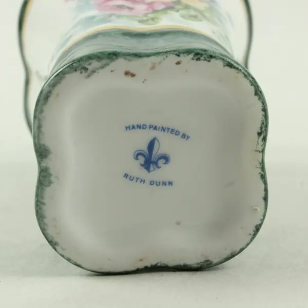 Ruth Dunn Hand Painted Soap Dispenser & Brush Holder 2-Piece Set