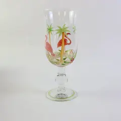 Home Essentials Flamingo Hand-Painted Cocktail Glass 8in