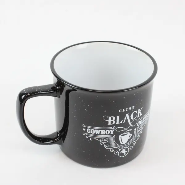 Clint Black Cowboy Coffee Black Ceramic Mug Country Music Collectible