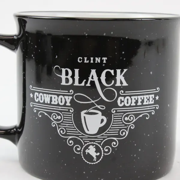 Clint Black Cowboy Coffee Black Ceramic Mug Country Music Collectible