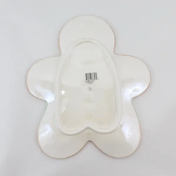 Ceramic Christmas Candy Dish 12in Holiday Gingerbread Style Unbranded