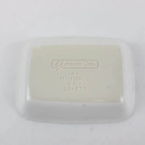 Set of 4 Vintage Gerosco Inc White Rectangular Porcelain Dishes 50-877