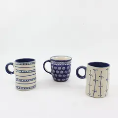 Lot of 3 Ceramic Coffee Mugs World Market Boleslawiec
