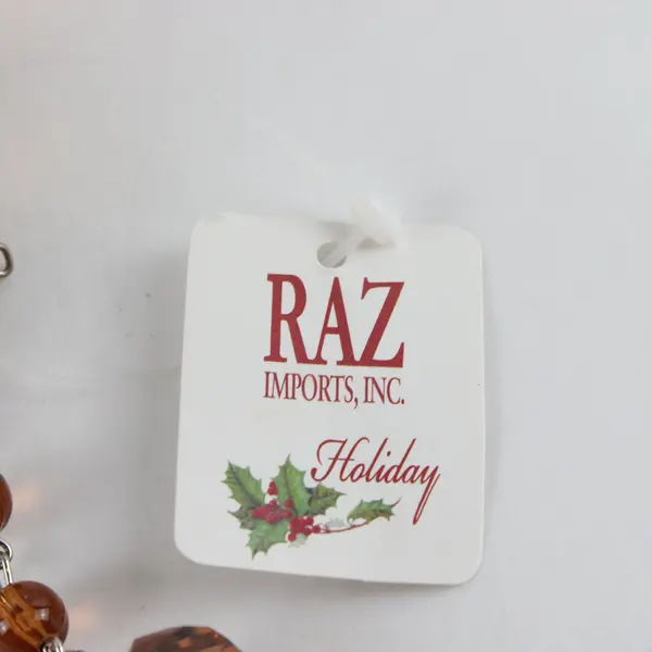 Lot of 6 Raz Imports Vintage Amber Acrylic Candle Drip Catchers Prisms