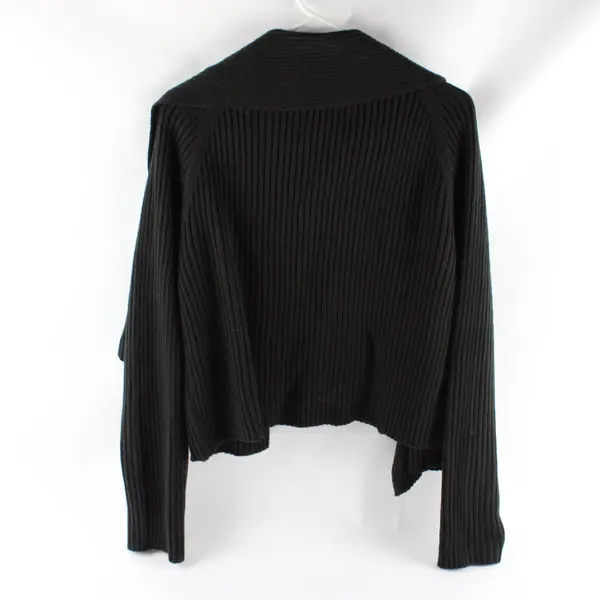 Apostrophe Women's XL (18-20) Black Open Front Long Sleeve Knit Cardigan