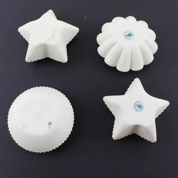 Lot of 4 PartyLite Sea Drifters White Bisque Porcelain Tealight Holders