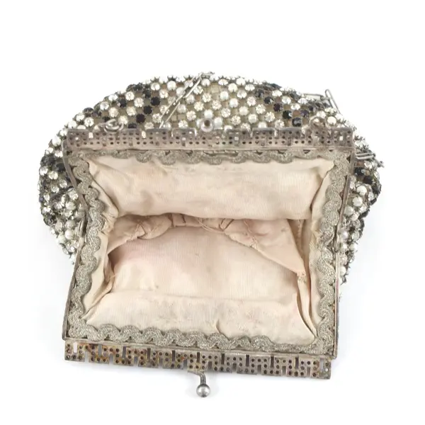 Vintage Rhinestones Evening Purse Chain Strap Art Deco Style 1930s 