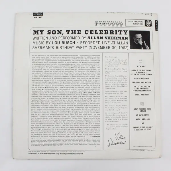 Allan Sherman My Son The Celebrity WS 1487 12" Vinyl LP Record