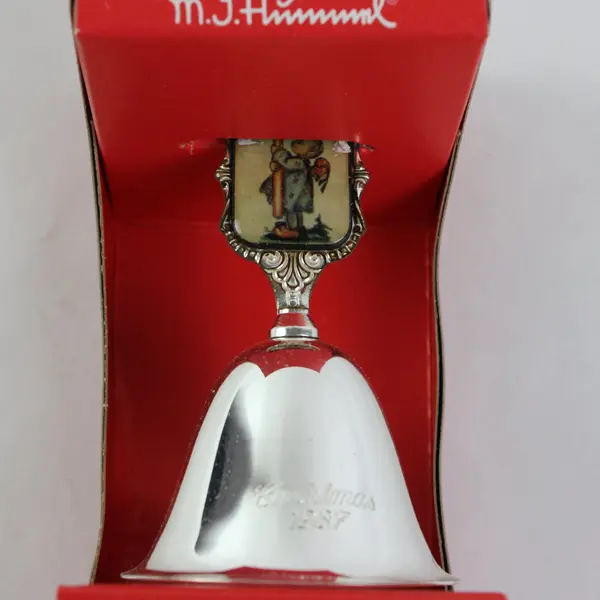 M.J. Hummel 1987 Candle Light Drawing #412 Christmas Bell Silver-Plated LE