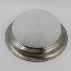 14 in Brushed Nickel Flush Mount Frosted Glass Ceiling Light 