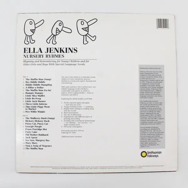 Ella  Jenkins: Nursery Rhymes 12" Vinyl Record