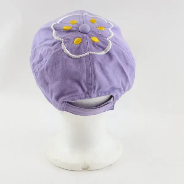 Vintage Embroidered Happy Easter Purple Spring Baseball Cap