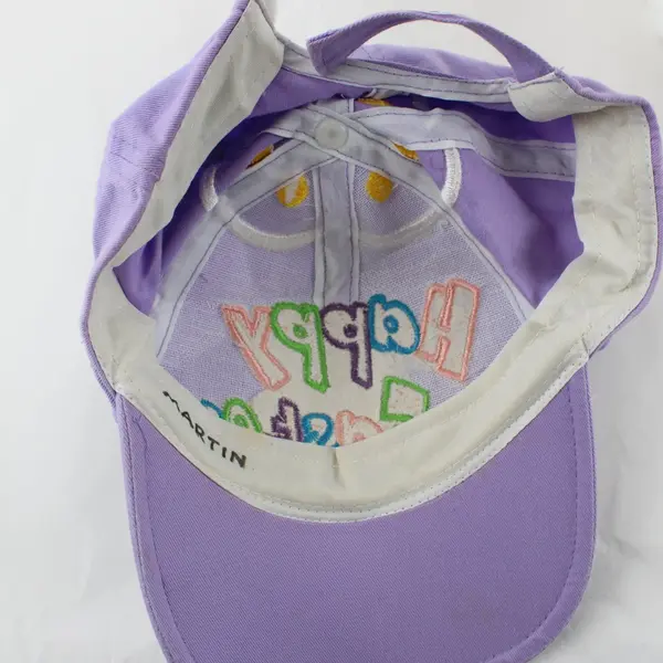 Vintage Embroidered Happy Easter Purple Spring Baseball Cap