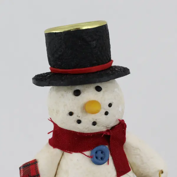 Enesco Vintage 1997 Snowman Taper Candle Holder 7in