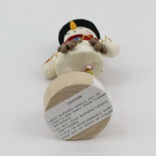 Enesco Vintage 1997 Snowman Taper Candle Holder 7in