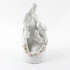 "Touch of Rose" by Roman Holy Family Bisque Music Box Light Porcelain Figurine