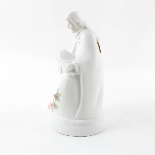 "Touch of Rose" by Roman Holy Family Bisque Music Box Light Porcelain Figurine