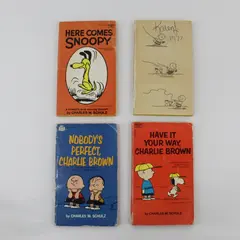 Lot of 4 Vintage Charlie Brown Snoopy Paperbacks Fawcett Crest C M Schulz