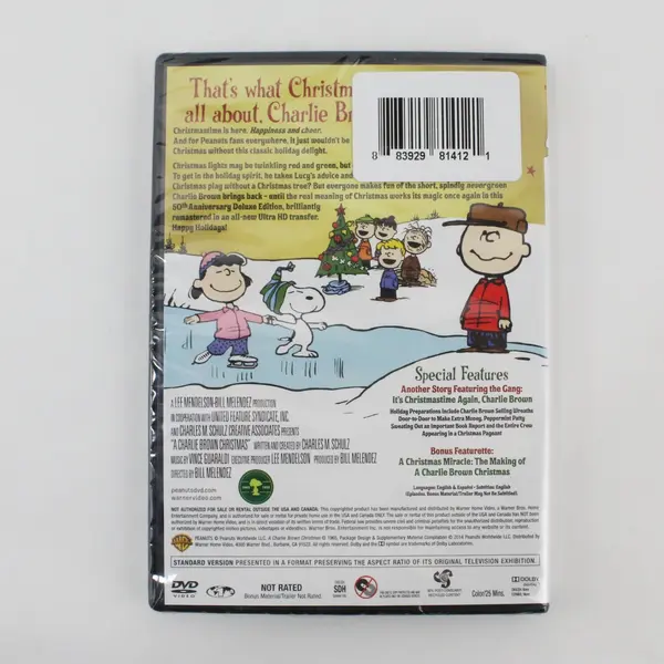 Charlie Brown Christmas 50th Anniv Edition DVD 2014 New Sealed Warner Home Video