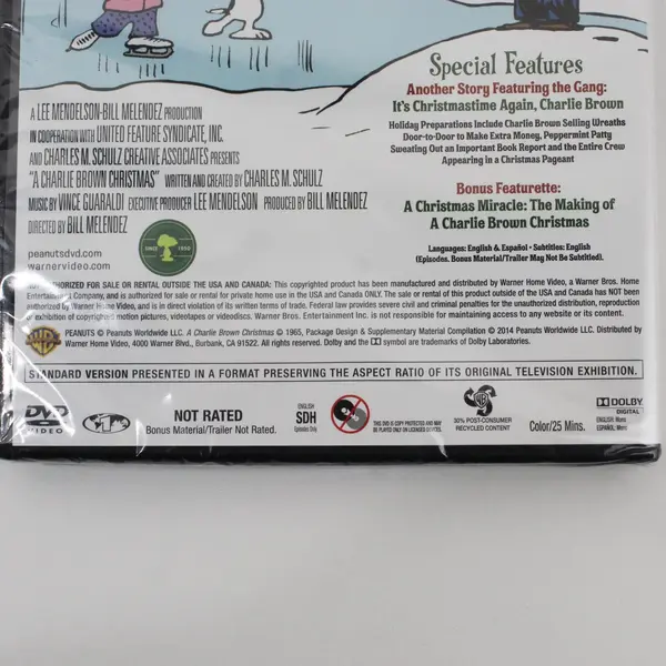 Charlie Brown Christmas 50th Anniv Edition DVD 2014 New Sealed Warner Home Video