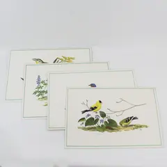 Set Of 4 Vintage 1971 Placemats Songbirds of America Chuck Ripper Laminated