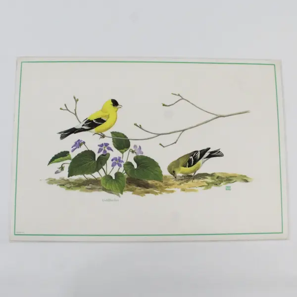 Set Of 4 Vintage 1971 Placemats Songbirds of America Chuck Ripper Laminated