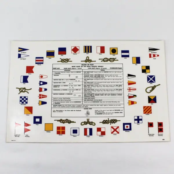 VTG Los Angeles California Depth Chart Nautical Signals Placemat Laminated