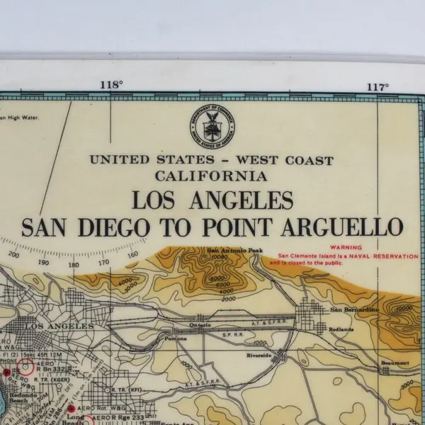 VTG Los Angeles California Depth Chart Nautical Signals Placemat Laminated