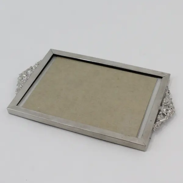 Ornate Silver-Colored Photo Frame with hanging attachment, 5.8"x8.8" 