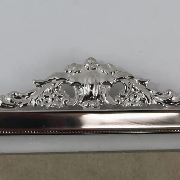 Ornate Silver-Colored Photo Frame with hanging attachment, 5.8"x8.8" 