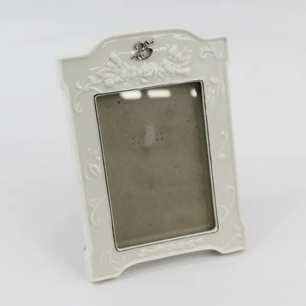 25th Wedding Anniversary White Porcelain Desktop Photo Frame Roman, Inc. 1997