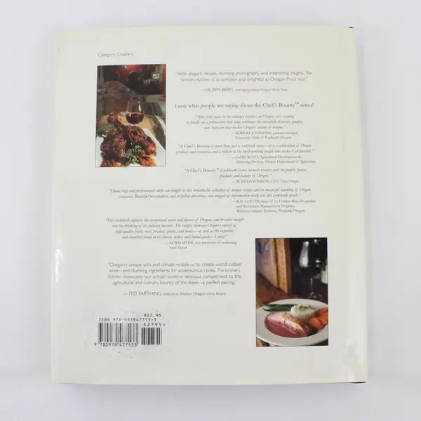 The Vintner's Kitchen: Celebrating the Wines of Oregon William King 2009 HC DJ