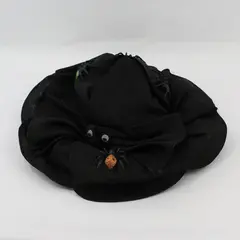 Sonni California Black Mesh And Fabric Halloween Hat With Spiders Bow With Eyes
