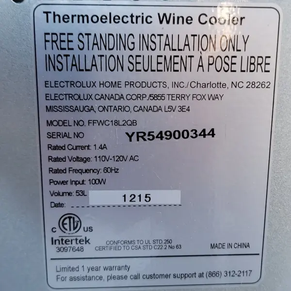 Frigidaire FFWC18L2QB 18-Bottle Dual Zone Wine Cooler Tested