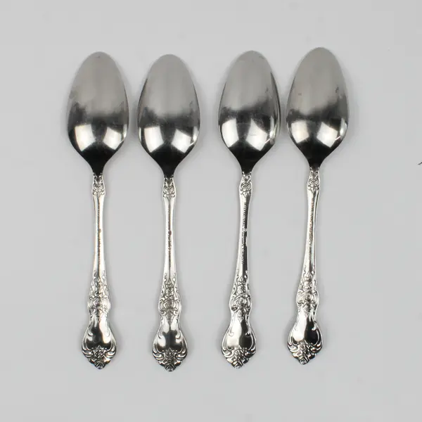 Set of 4 International Silver La France Oval Soup Spoons Stainless 7.25 Inches