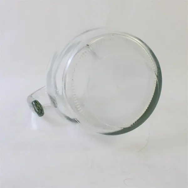 Clear Glass Pitcher Curved Bulbous Shape Serveware Decorative