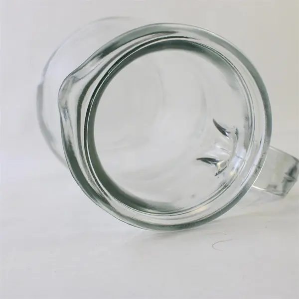 Clear Glass Pitcher Curved Bulbous Shape Serveware Decorative