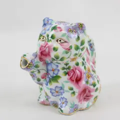 Vintage Two's Company Michelle Floral Chintz Cat-Shaped Porcelain Creamer