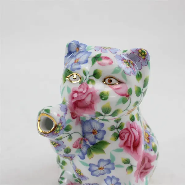 Vintage Two's Company Michelle Floral Chintz Cat-Shaped Porcelain Creamer