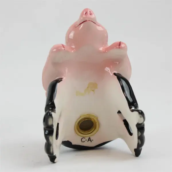 Vintage Biker Hogs Clay Art Salt & Pepper Shakers Ceramic Pigs on Motorcycle 
