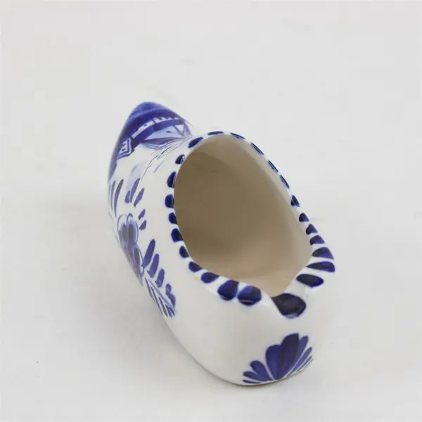 ELSWA Delft Blue Ceramic Clog Ashtray Hand-Painted Windmill Floral #014